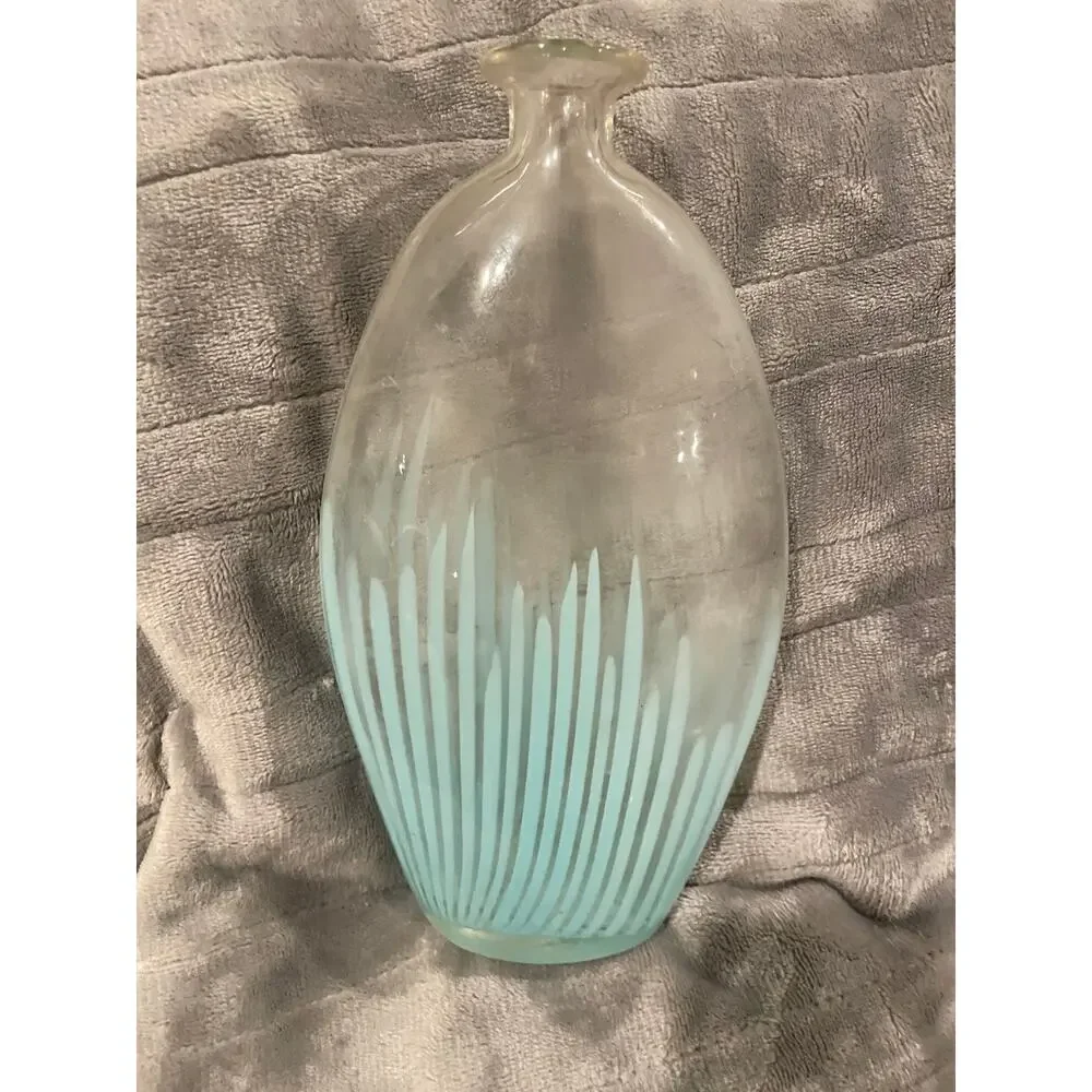 Opalescent Striped Art Glass Vase